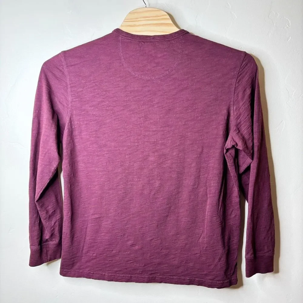 UNTUCKit Men's Yannik Henley Shirt Size XL Burgundy L/S‎ Cotton Slub Casual
